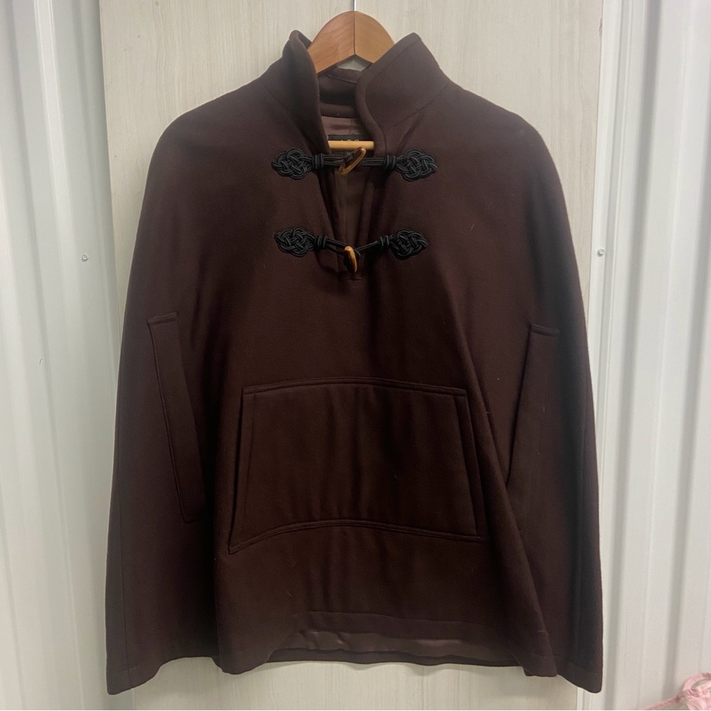 APC Brown wool poncho